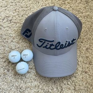 Men’s Titleist hat and golf balls